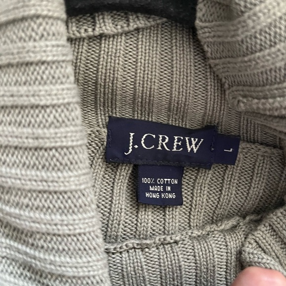 J.CREW Vintage Cotton Sage Ribbed Turtleneck Sweater  Large - Picture 7 of 7